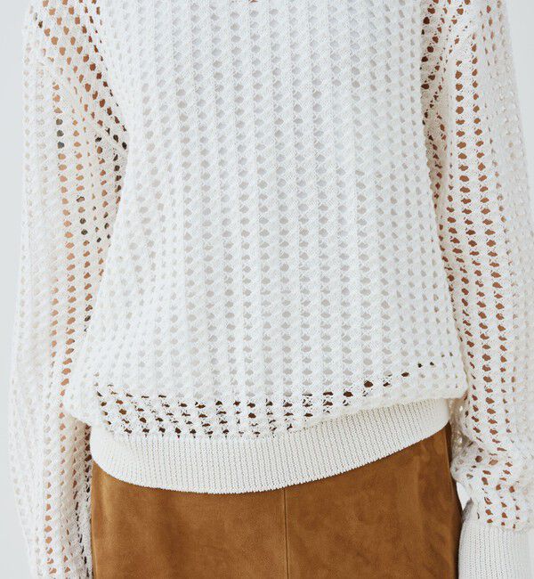 GALERIE VIE「オープンワークコットン クルーネックプルオーバー」|ニット・セーター|