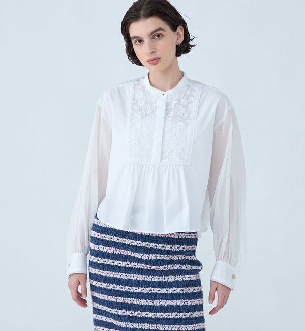 TOMORROWLAND collection「ホワイトコンビネーション ブザムブラウス」|シャツ・ブラウス|