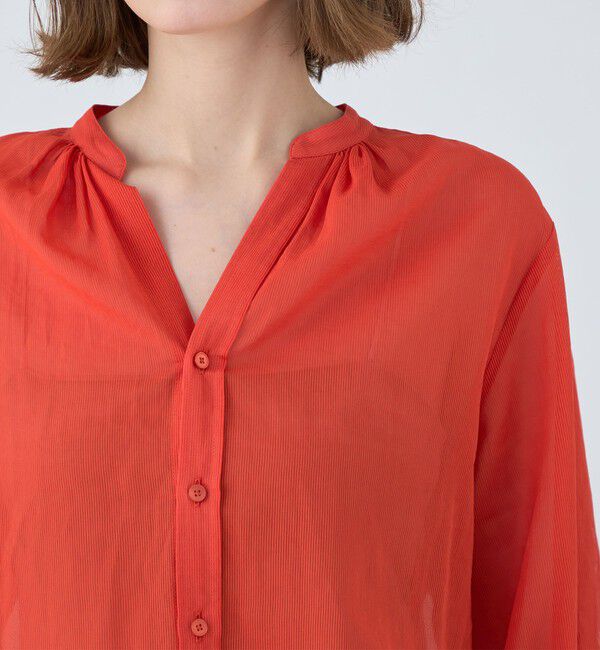 MACPHEE「アキハストライプ バンドカラーシャツ」|シャツ・ブラウス|