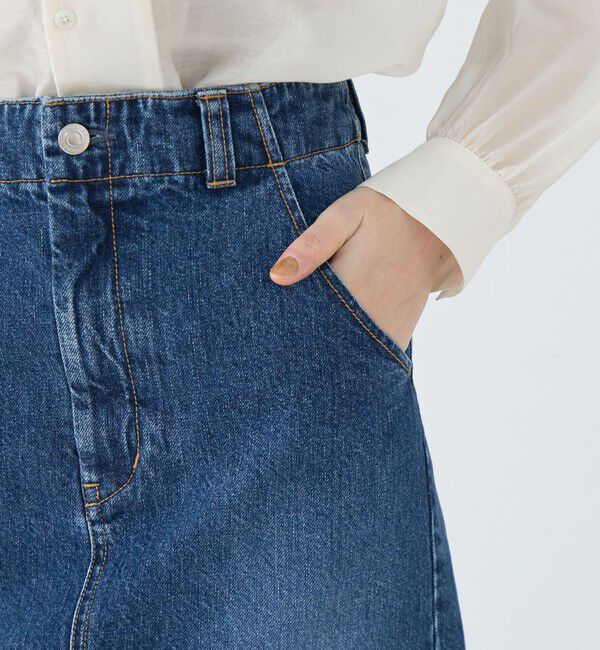 MACPHEE「コットンデニム Iラインロングスカート」|タイト|