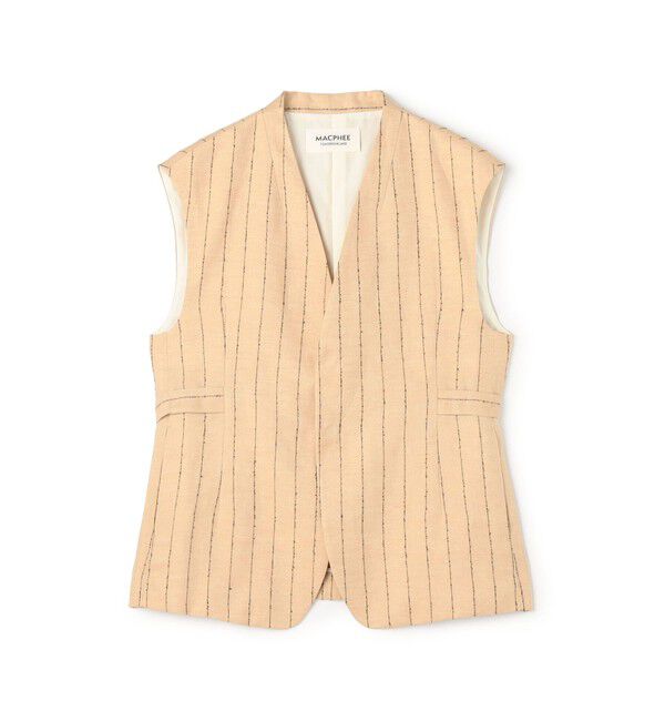 MACPHEE「ダブルカバーリネン ジレ」|ベスト・ジレ|42 ライトベージュ系