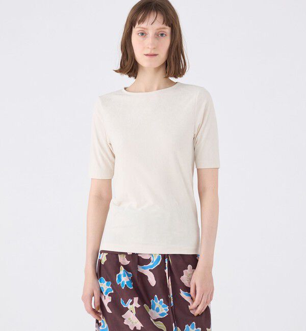 MACPHEE「ベロアジャージー ハーフスリーブプルオーバー」|Tシャツ・カットソー|