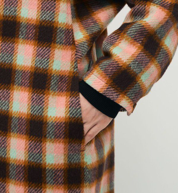 CABaN「CABaN モヘヤシャギーチェック スタンドカラーコート」|その他|