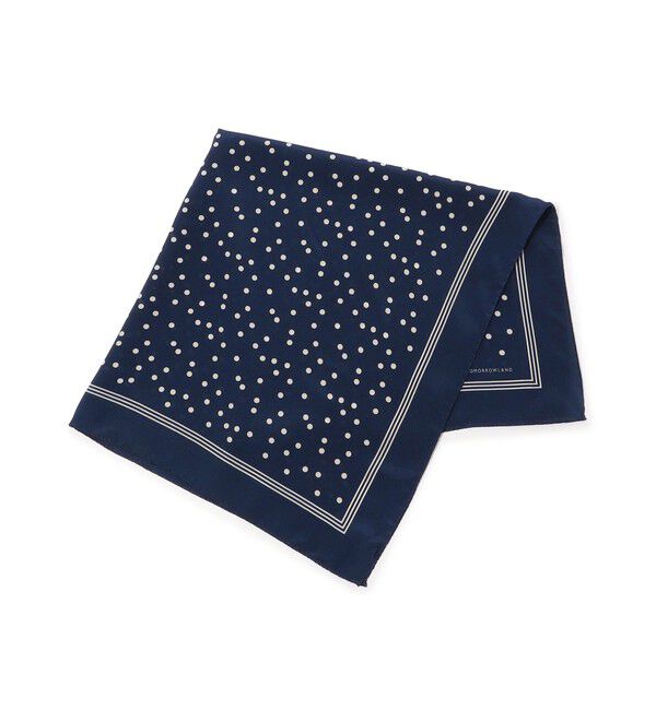 TOMORROWLAND GOODS「TOMORROWLAND MADE IN ITALY ランダムドット シルクスカーフ」|バンダナ・スカーフ|68 ネイビー系