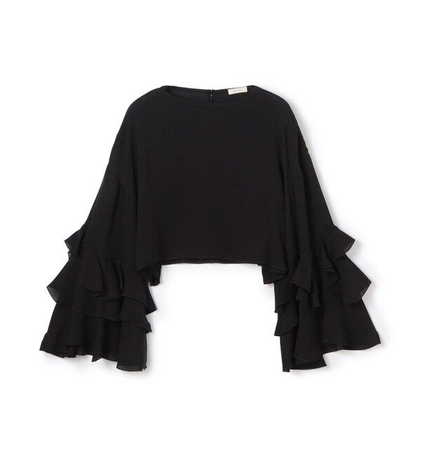 DES PRES「シルクジョーゼット フリルスリーブブラウス」|シャツ・ブラウス|19 ブラック