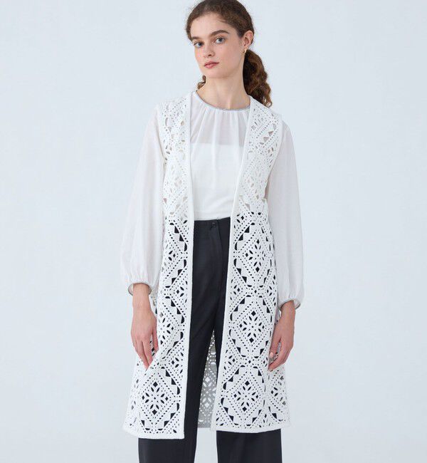 Ballsey「ダイヤモチーフエンブロイダリー ロングジレ」|ベスト・ジレ|