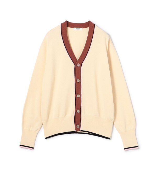 MACPHEE「ドライコットン Vネックカーディガン」|カーディガン|42 ライトベージュ系