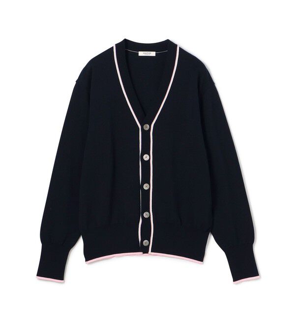 MACPHEE「ドライコットン Vネックカーディガン」|カーディガン|68 ネイビー系