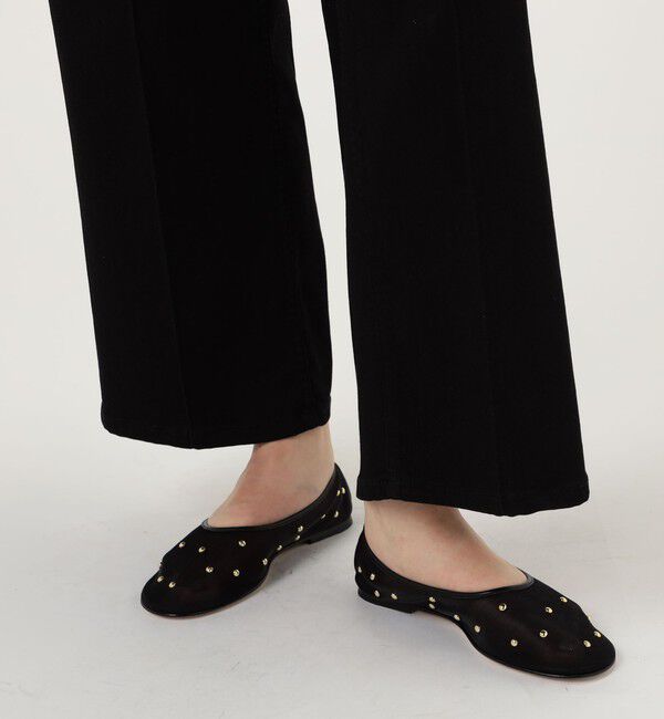 TOMORROWLAND GOODS「DEAR FRANCES バラ スタッズド メッシュ バレエ シューズ」|バレエシューズ|