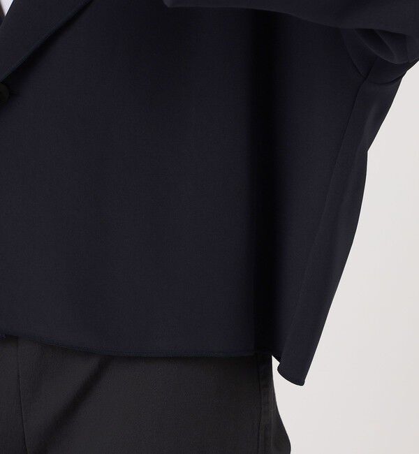 GALERIE VIE「トリアセテートポリエステルダブルクロス カラーレスワイドジャケット」|ノーカラージャケット|