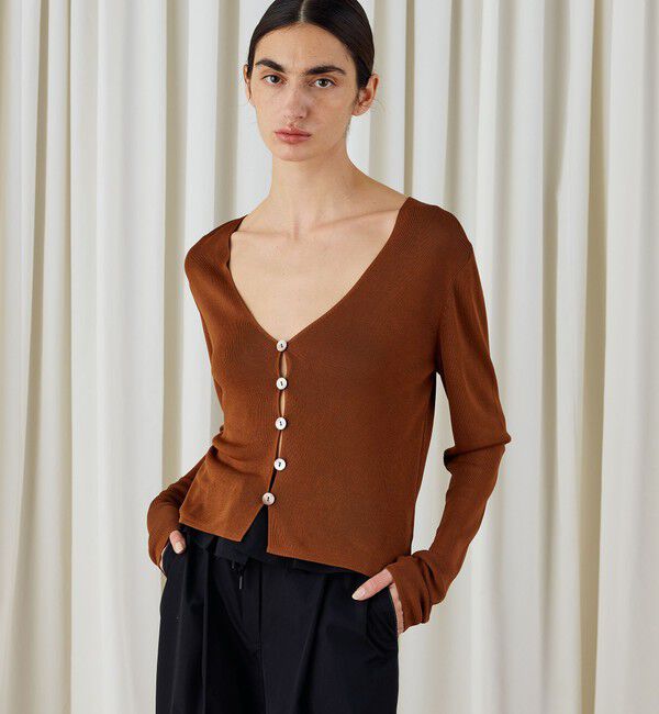 DES PRES「マットレーヨン Vネックカーディガン」|カーディガン|