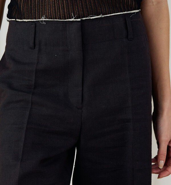 DES PRES「モヘヤウールリネン ローウエストパンツ」|スラックス|