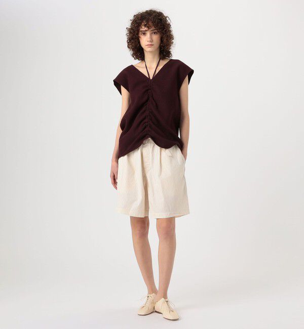 BACCA「ワッフルクロス ギャザードブラウス」|シャツ・ブラウス|