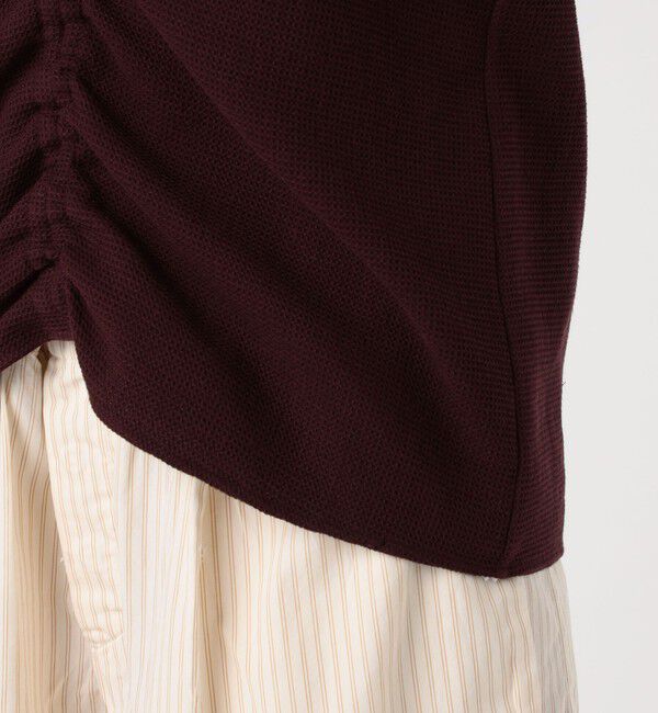 BACCA「ワッフルクロス ギャザードブラウス」|シャツ・ブラウス|