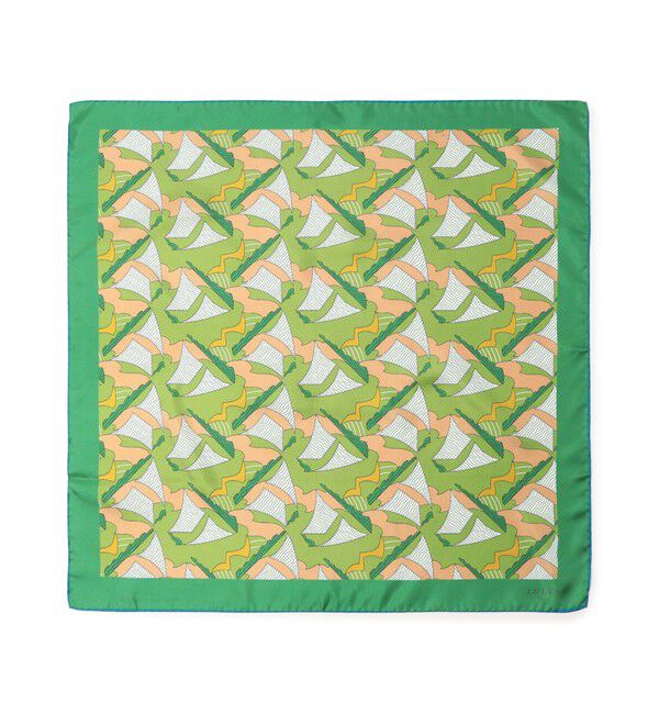 TOMORROWLAND GOODS「LE LYS シルクプリントスカーフ」|バンダナ・スカーフ|54 グリーン系