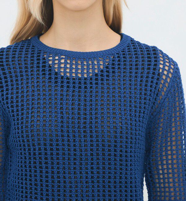 CABaN「コットンメッシュ クルーネックプルオーバー」|ニット・セーター|