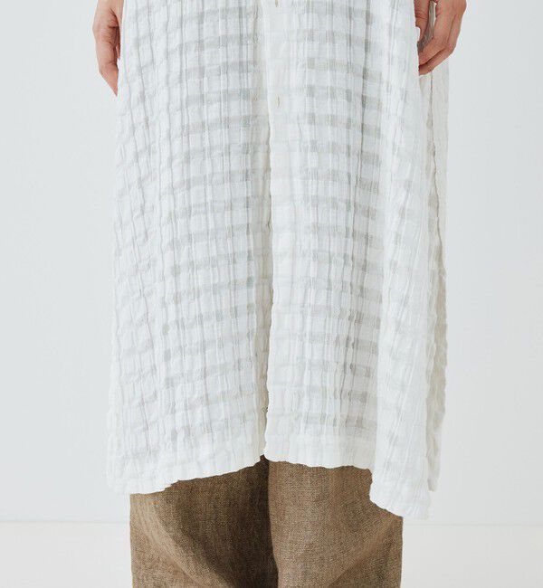 GALERIE VIE「シアーチェック ドロップショルダーシャツワンピース」|ワンピース|