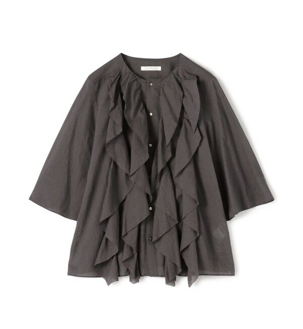 GALERIE VIE「インドコットン フリルシャツ」|シャツ・ブラウス|17 チャコールグレー