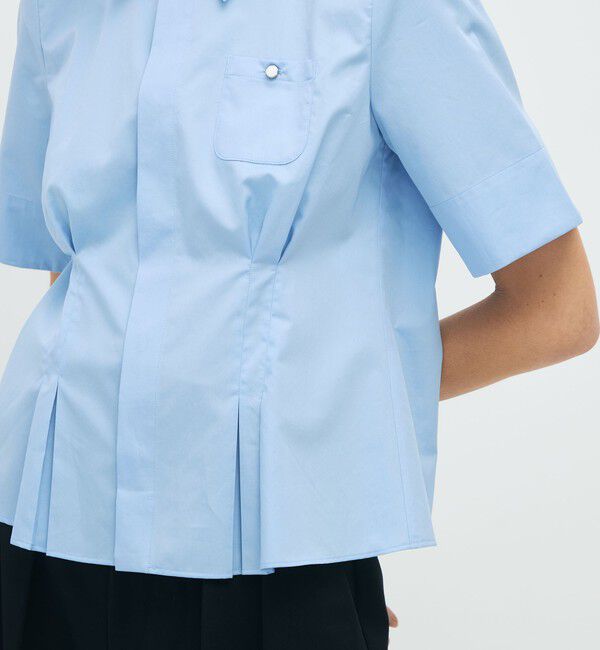 CABaN「コットンサテン ウエストタックシャツブラウス」|シャツ・ブラウス|