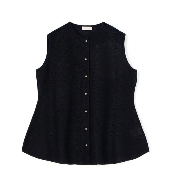 Ballsey「パールメッシュコンビ ペプラムプルオーバー」|ニット・セーター|69 ネイビー