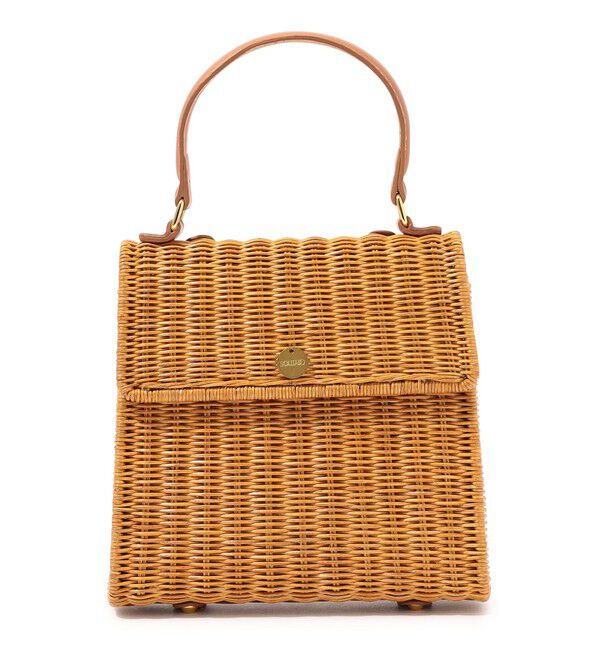 SOULEIADO「SOULEIADO ラタン スクエアバッグ」|かごバッグ|43 ベージュ