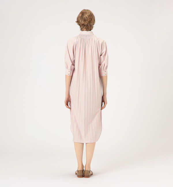 MACPHEE「ハイゲージストライプ シャツワンピース」|ワンピース|