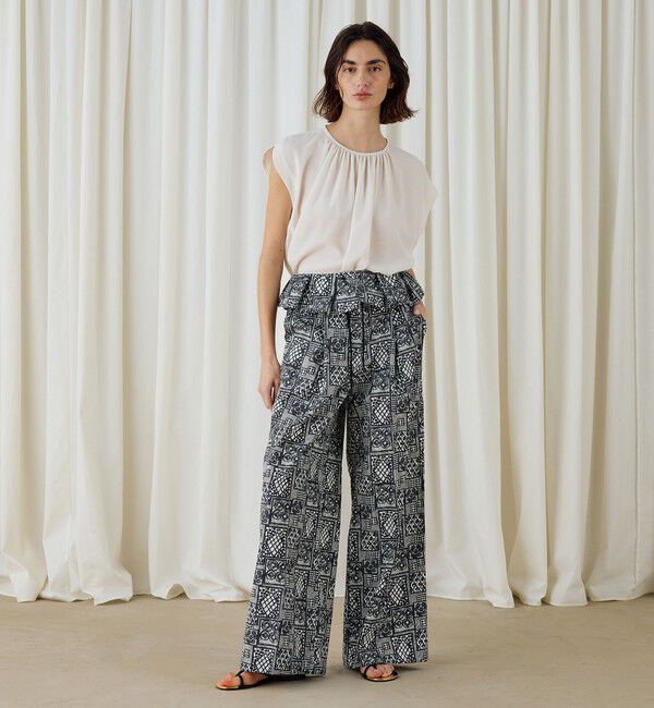 DES PRES「パッチワークレースプリント フリルストレートパンツ」|その他|