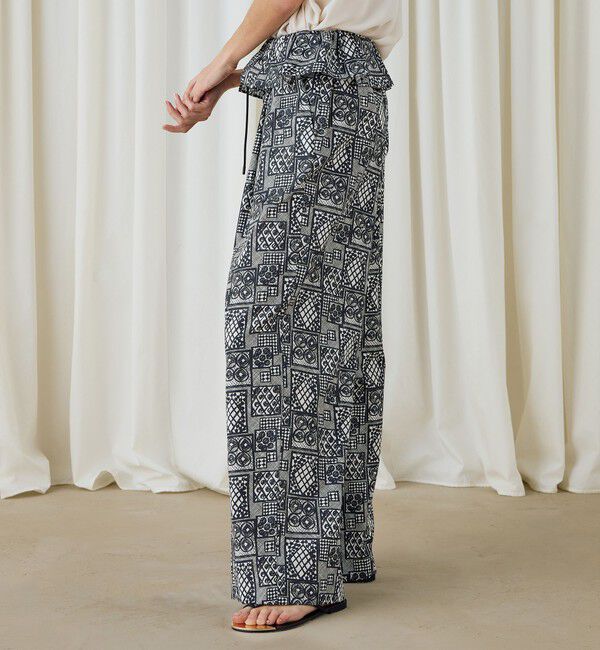 DES PRES「パッチワークレースプリント フリルストレートパンツ」|その他|