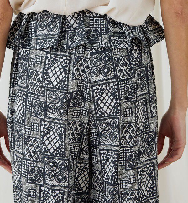 DES PRES「パッチワークレースプリント フリルストレートパンツ」|その他|