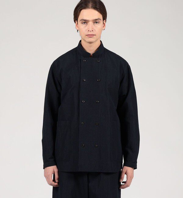 TOMORROWLAND MENS「コットンリネンシルク ダブルブレスト シャツジャケット」|ブルゾン・スタジャン|