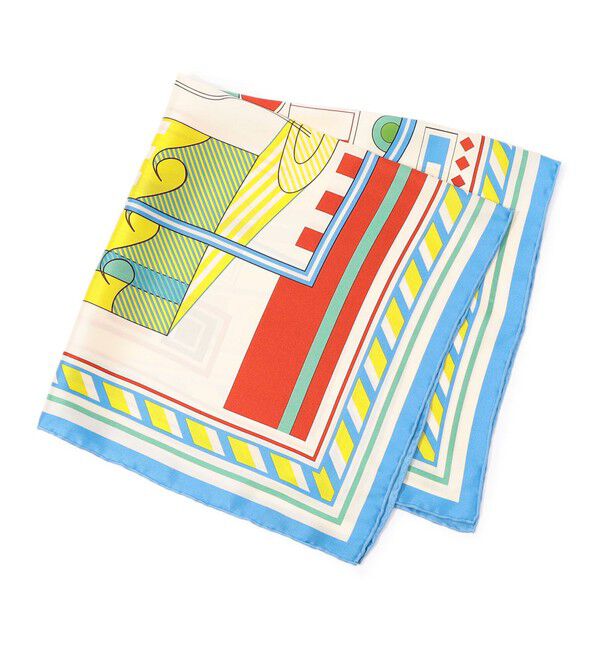 TOMORROWLAND GOODS「manipuri COCKTAIL シルクスカーフ」|バンダナ・スカーフ|64 ブルー系