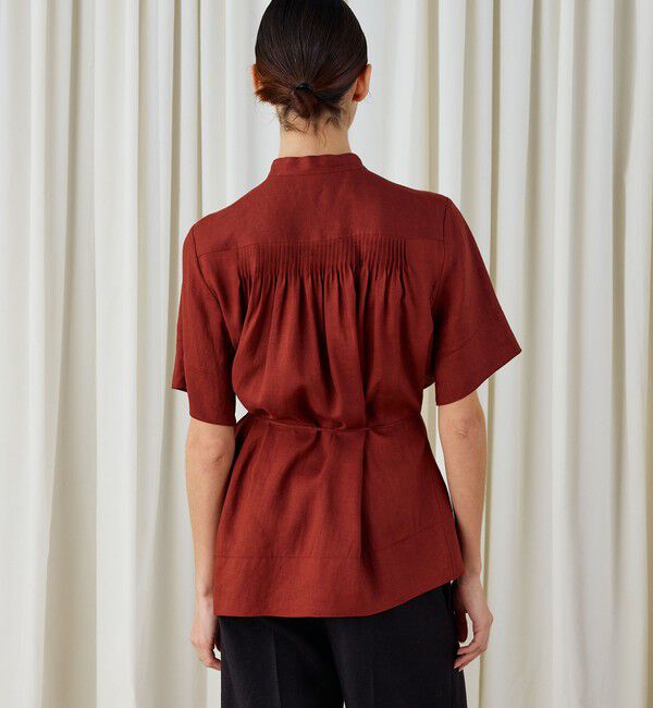 DES PRES「シルクリネンクロス アシンメトリーヘムブラウス」|シャツ・ブラウス|