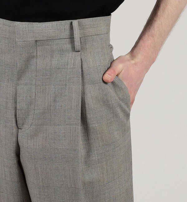 TOMORROWLAND MENS「ウールシルク 1プリーツ テーパードスラックス」|スラックス|