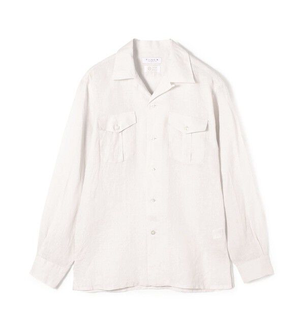 TOMORROWLAND MENS「アイリッシュリネン ダブルポケット ロングスリーブシャツ」|シャツ・ブラウス|11 ホワイト