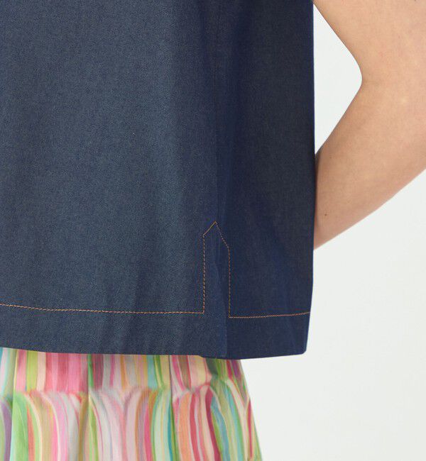 TOMORROWLAND collection「コットンシルクデニム バックリボンブラウス」|シャツ・ブラウス|