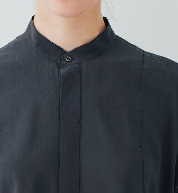 GALERIE VIE「ライトシルクストレッチ スタンドネックボックスシャツ」|シャツ・ブラウス|