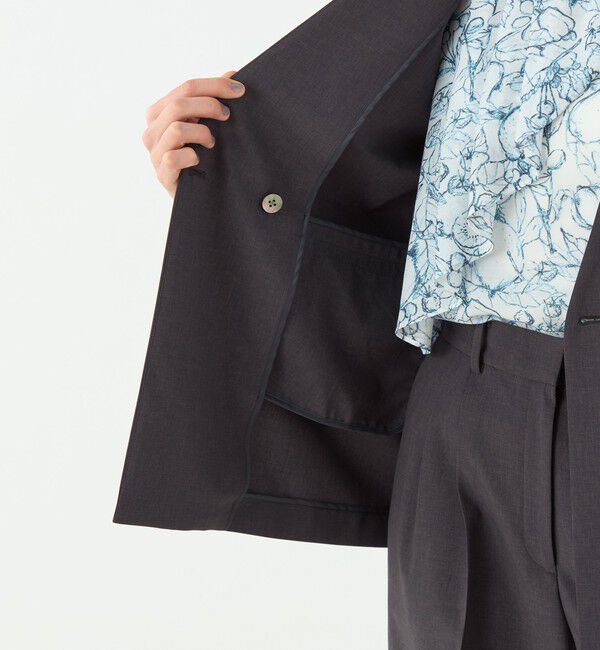 TOMORROWLAND collection「エクストラファインポリエステルトロピカル Vカラージャケット」|ノーカラージャケット|