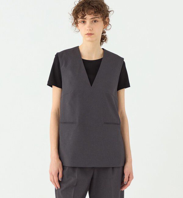 TOMORROWLAND collection「エクストラファインポリエステルトロピカル Vネックトップス」|プルオーバー|