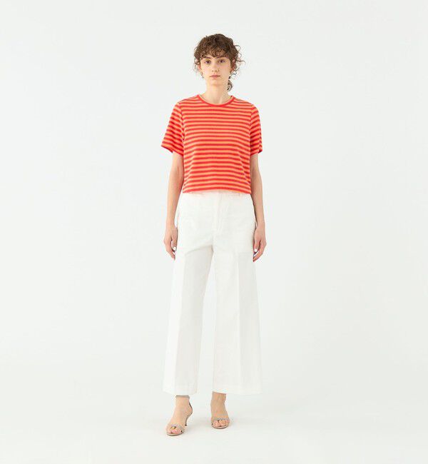 TOMORROWLAND collection「パイルボーダー ハーフスリーブプルオーバー」|Tシャツ・カットソー|