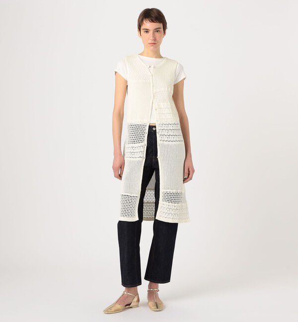 MACPHEE「【WEB限定】コットンレーシー ノースリーブワンピース」|ニット・セーター|