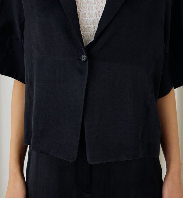 DES PRES「【WEB先行予約】ソフトサテン ハーフスリーブジャケット」|テーラードジャケット|