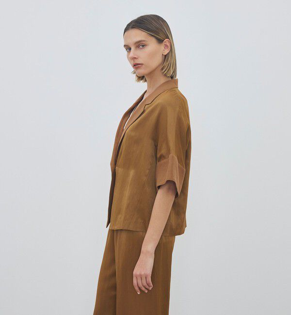 DES PRES「【WEB先行予約】ソフトサテン ハーフスリーブジャケット」|テーラードジャケット|