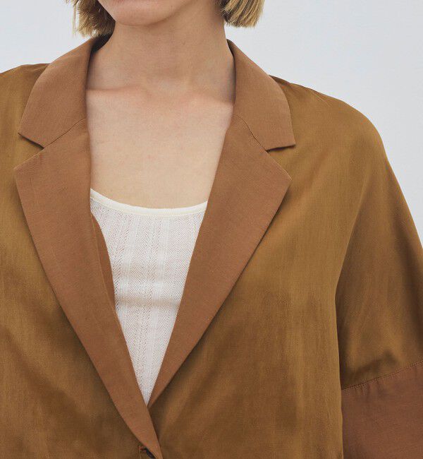 DES PRES「【WEB先行予約】ソフトサテン ハーフスリーブジャケット」|テーラードジャケット|