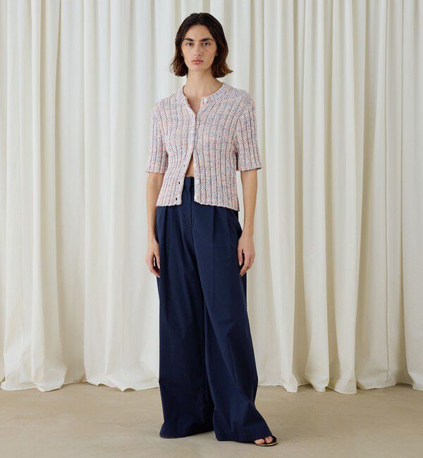 DES PRES「ラミーミックスツイストコットン ハーフスリーブカーディガン」|カーディガン|