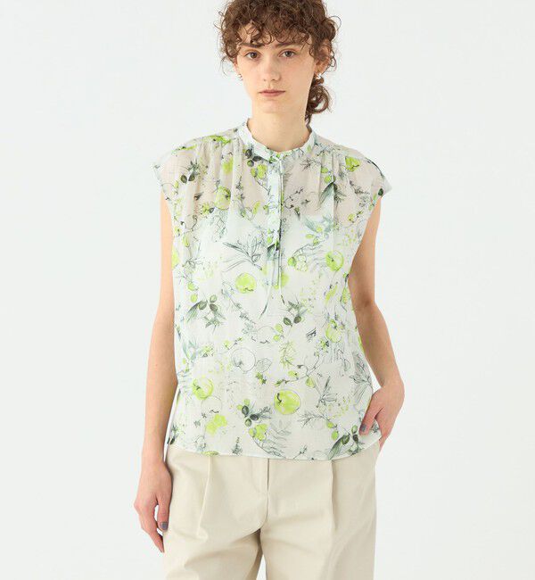 TOMORROWLAND collection「アップルフラワープリント ショルダーギャザーブラウス」|シャツ・ブラウス|