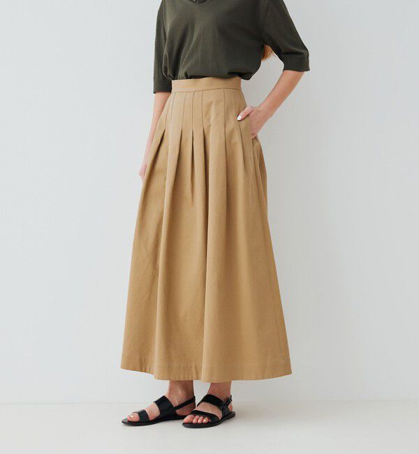 GALERIE VIE「ノンマーセライズドコットン ランダムタックスカート」|スカート|