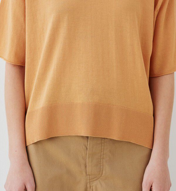 GALERIE VIE「クレープコットン ハーフスリーブプルオーバー」|ニット・セーター|