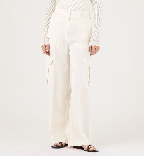 DES PRES「ソフトサテンワイドカーゴパンツ」|カーゴ|