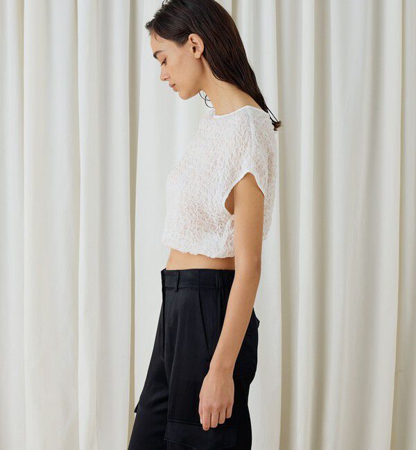 DES PRES「シャーリングシルク ショートプルオーバー」|シャツ・ブラウス|