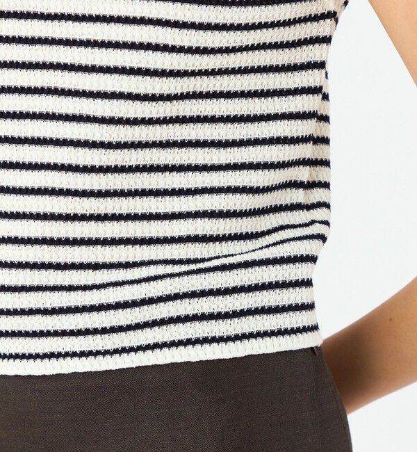 MACPHEE「マリンボーダー ノースリーブプルオーバー」|ニット・セーター|